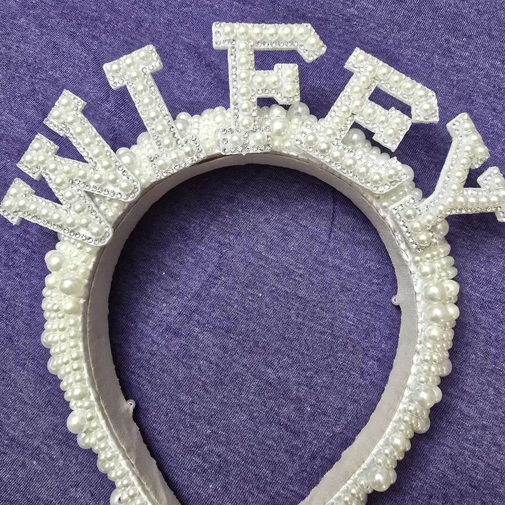 Pearl Embellished 'Wifey' Headband
